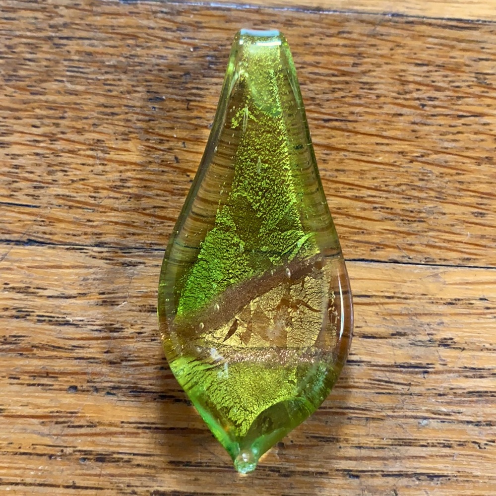 Green and Gold Glass Pendant